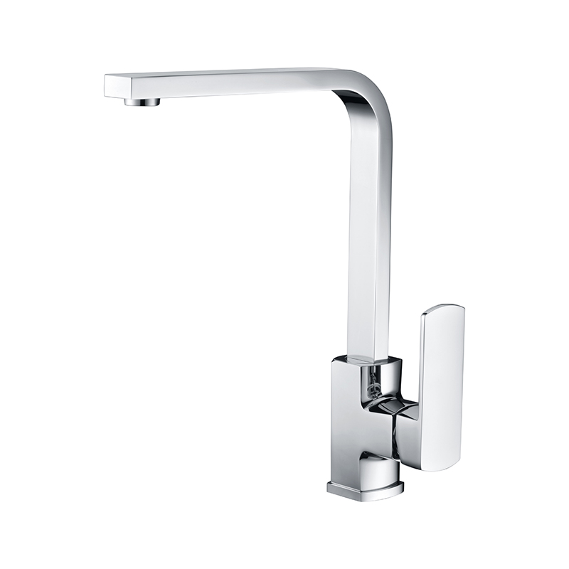 Square Tube Chrome Kitchen Mixer Tap