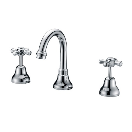 Dual-Handle Chrome Basin Tap