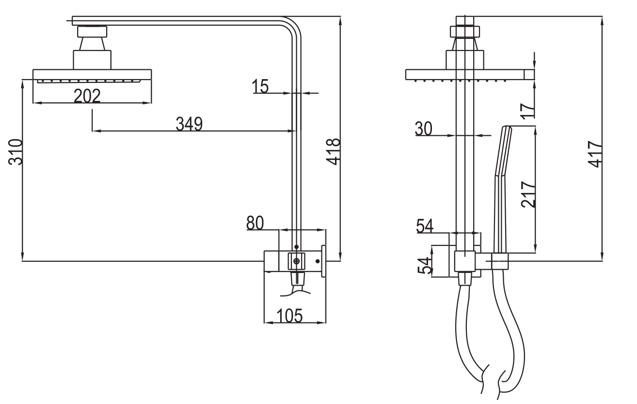 Brass Shower Head Set