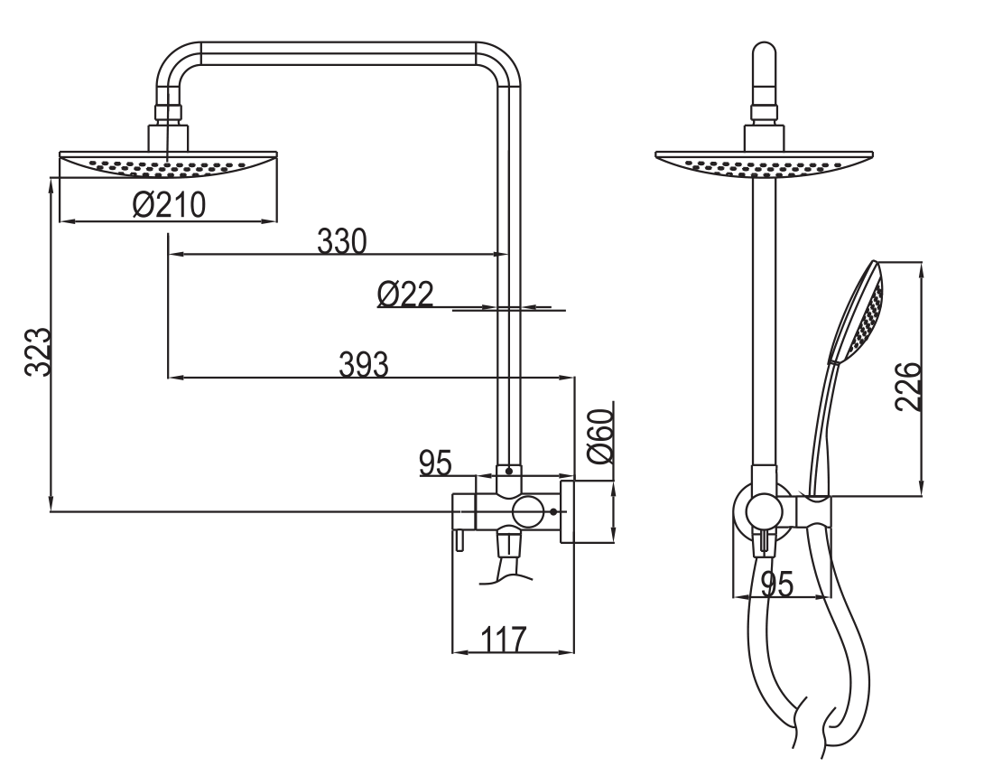 Rain Shower Head Set