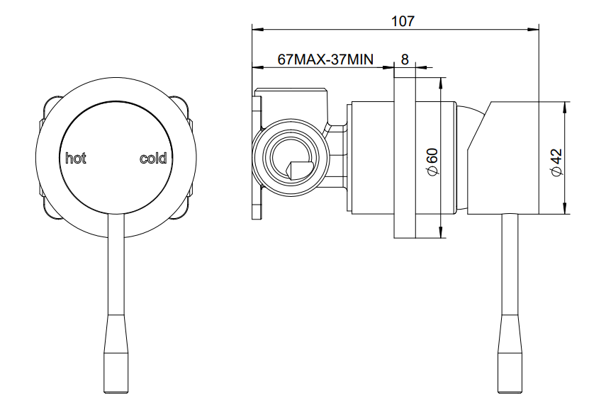 Concealed Single Lever Mixer with Diverter