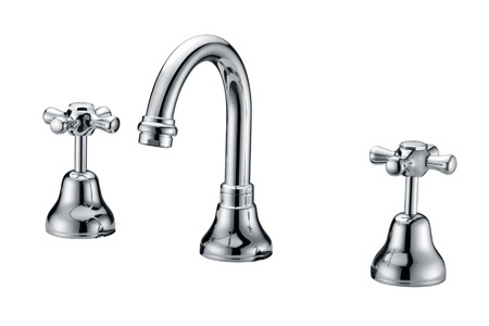 Dual-Handle Chrome Basin Tap