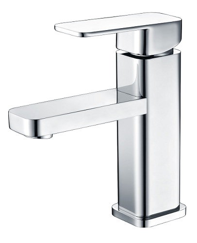 Single-Handle Square Chrome Basin Tap